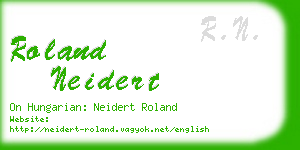 roland neidert business card